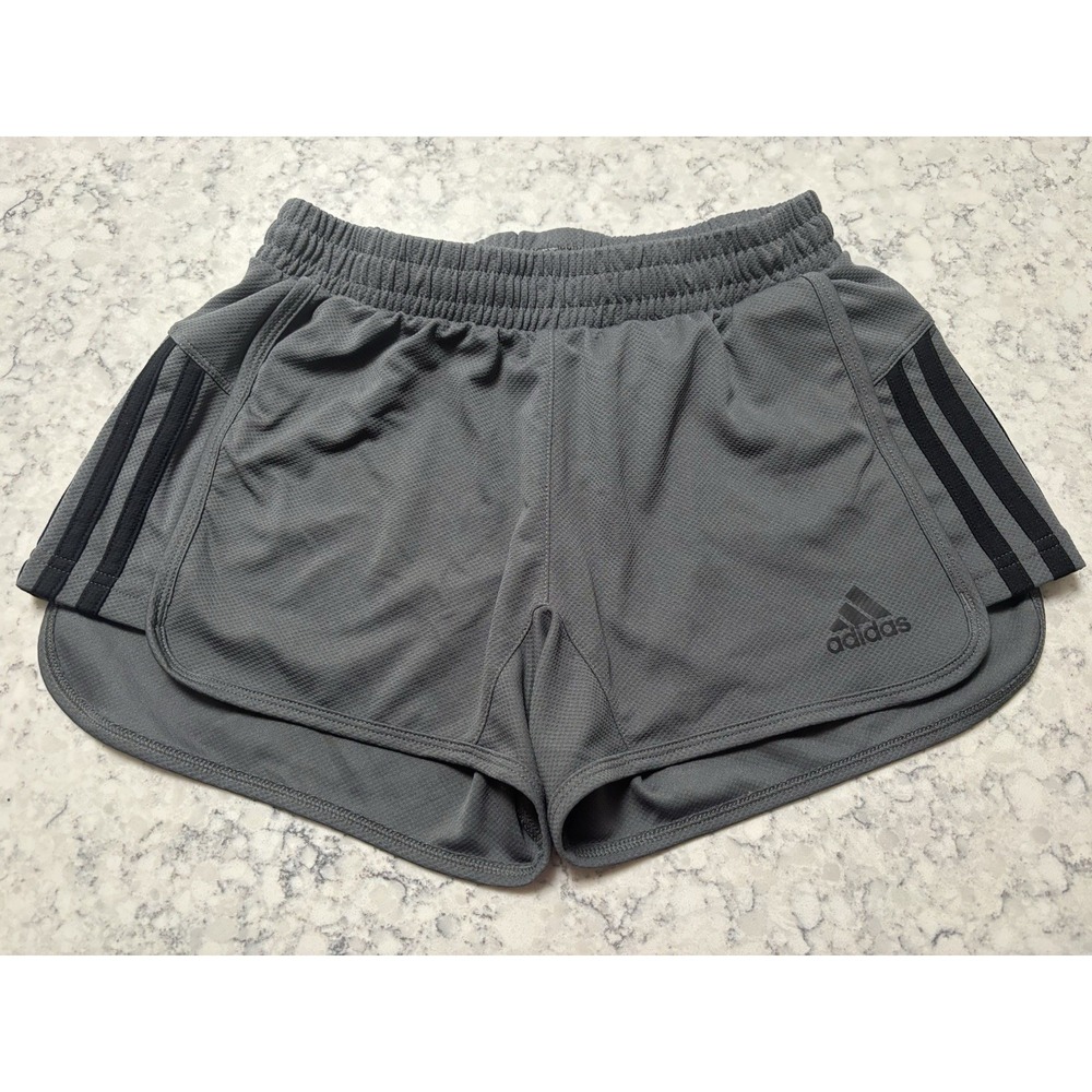 Adidas Active Running Shorts Womens XS Gray 3 Stripe Climalite Lightweight